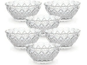 JOGO 6 BOWL VIDRO 10CM SOBREMESA 