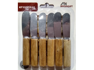 KIT 6 ESPATULA INOX CABO-MADEIRA  11,2CM
