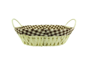 CESTA P/PÃO TECIDO/METAL 31X20X12CM