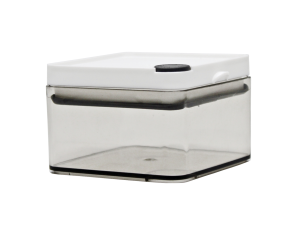 POTE ACRILICO QUADRADO TAMPA-HERMETICA BRANCA 9,5X06CM