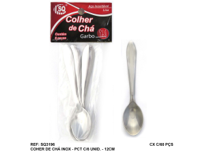 KIT 06 COLHERES DE CHA INOX 12CM GARBO