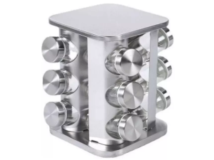 PORTA CONDIMENTO INOX C/12 QUADRADO