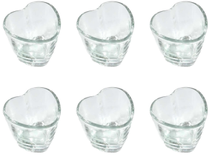 JOGO 6 COPO VIDRO 50ML SHOT HEART