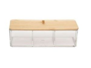 ORGANIZADOR ACRILICO TRIPLO 23X09CM TAMPA-BAMBU