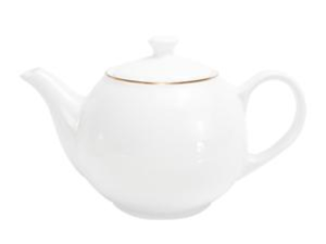 CHALEIRA PORCELANA 900ML BORDA-OURO