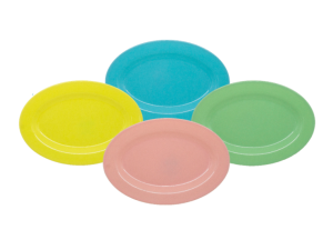 TRAVESSA MELAMINA 25CM ROSA/VERDE/AZ/AMAR