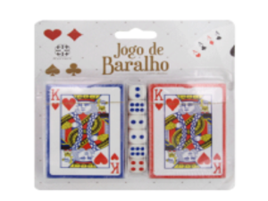 KIT 2 BARALHO C/DADOS CAIXA