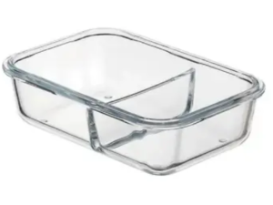 POTE VIDRO HERMETICO  1040ML C/DIVISAO PRETO