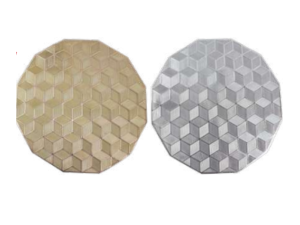 LUGAR AMERICANO REDONDO 38CM OURO/PRATA