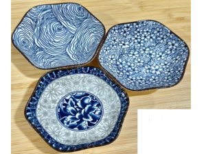 BOWL PORCELANA 10X09CM SEXTAVADO AZUL