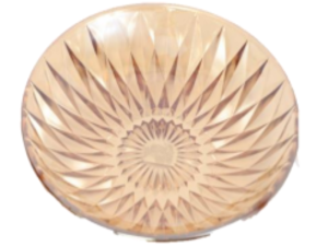 PRATO VIDRO 32,5CM AMBAR DOURADA