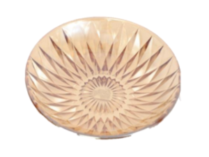 PRATO VIDRO 20CM AMBAR DOURADA