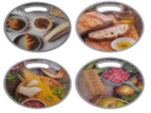 TABUA COZINHA PVC 30CM REDONDA ESTAMPADA