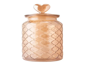 POTE VIDRO AMBAR-CORACAO 600ML