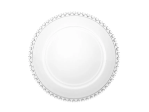 PRATO VIDRO 20CM SOBREMESA PEARL CORACAO