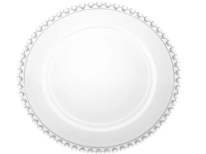 PRATO VIDRO 28CM RASO PEARL CORACAO