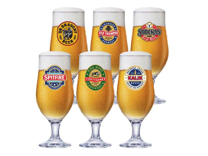 JOGO 6 TACA VIDRO H-HOUR ROYAL BEER