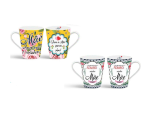 CANECA CERAMICA 290ML MÃE CONICA FAIXA