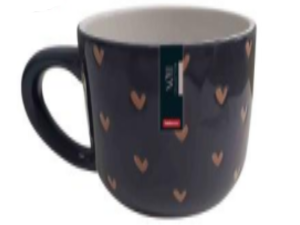 CANECA CERAMICA 300ML HEART PRETA