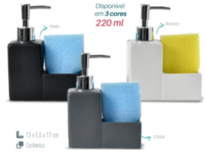 DISPENSER CERAMICA 220ML C/ESPONJA