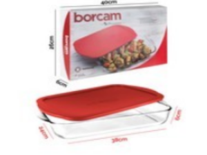 TRAVESSA VIDRO 3,85L C/TAMPA PLASTICA