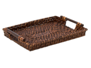 BANDEJA RETANGULAR 35X25  RATTAN ESCURO