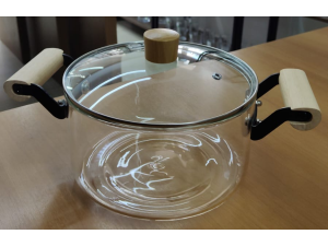 PANELA/CALDEIRAO VIDRO 3,2L C/2 ALÇA-MADEIRA