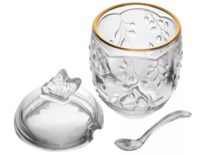 ACUCAREIRO VIDRO 250ML BD-OURO BUTTERFLY