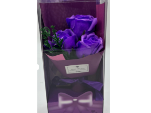 FLOR BUQUE C/3 ROSA EMBALADA 25CM 4-CORES