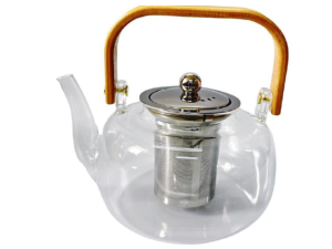 CHALEIRA VIDRO 1,0L C/INFUSOR CB-BAMBU