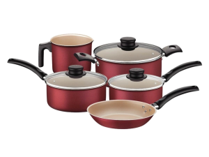 JOGO 5 PANELA ALUM TURIM VERMELHA