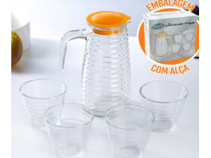 JOGO REFRESCO VIDRO JARRA+4-COPOS 250ML