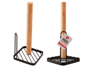 PORTA PAPEL-TOALHA FERR+BAMBU 14X32CM