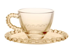 JOGO 4 XICARA VIDRO 80ML DIAMANTE AMBAR