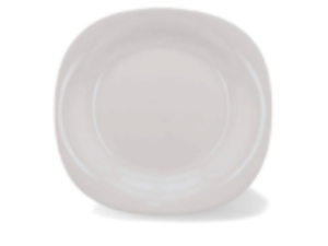 PRATO VIDRO BRANCO 24CM QUADRADO OPALINE