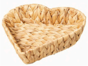 CESTA FIBRA 26CM CORACAO NATURAL