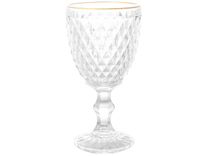 JOGO 6 TACA VIDRO 260ML B-ABACAXI BORDA OURO
