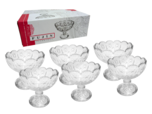 JOGO 6 TACA VIDRO 160ML FUJIN C/PÉ