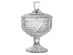 BOMBONIERE VIDRO 600ML ALTO C/PÉ