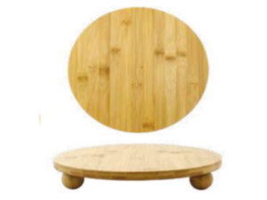 BANDEJA/TABUA BAMBU 30CM C/PÉS