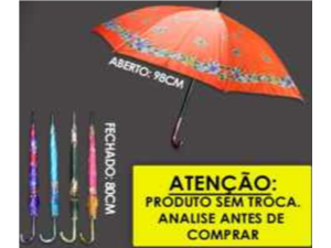 GUARDA CHUVA CETIM 98CM/80CM ESTAMPADO