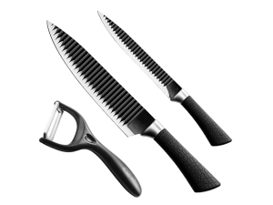 JOGO DE FACA COM 3 PEÇAS - 2 FACAS E 1 DESCASCADOR