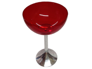 CHAMPANHEIRA ACRILICA PÉ CENTRAL VERMELHA