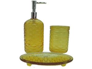 KIT 03 BANHEIRO VIDRO AMBAR/VERDE/FUMÊ