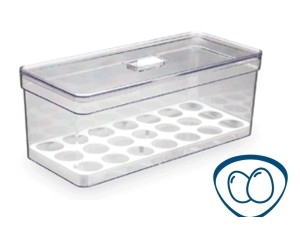 ORGANIZADOR ACRILICO 33X14X13CM C/PORTA OVO 40UN