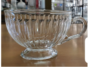 XICARA VIDRO 160ML C/PÉ ONDULADA