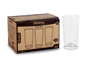 JOGO 6 COPO SAFIRA 330ML VIDRO AGUA/SUCO