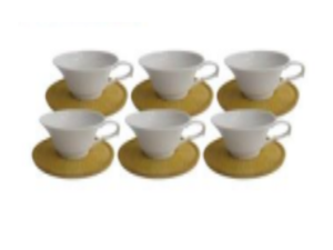 JOGO 6 XICARA CERAMICA 80ML C/PIRES-BAMBU POLLO