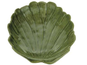 CENTRO MESA CERAMICA 23CM CONCHA VERDE