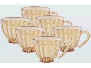 JOGO 6 XICARA VIDRO 200ML AMBAR ITALIA